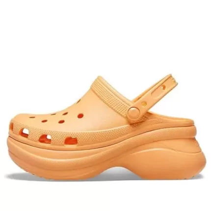(WMNS) Crocs Classic Tamanco Retro Crocs Sandálias Baleia Pequena Laranja Sola Grossa