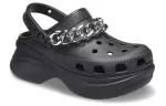 (WMNS) Crocs Classic Tamanco Retro Sandálias Preto Prata