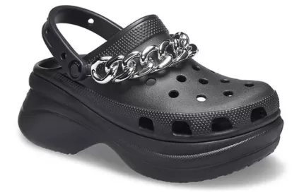 (WMNS) Crocs Classic Tamanco Retro Sandálias Preto Prata