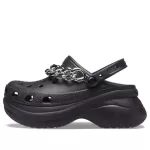 (WMNS) Crocs Classic Tamanco Retro Sandálias Preto Prata