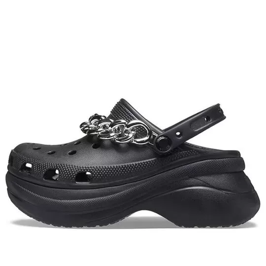 (WMNS) Crocs Classic Tamanco Retro Sandálias Preto Prata
