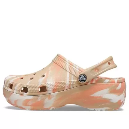 (WMNS) Crocs Classic Tamanco de plataforma marmorizada