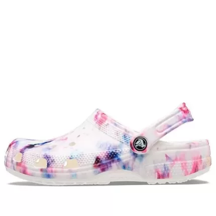 (WMNS) Crocs Classic Tamanco gráfico Tie Dye ‘Garnet & Multi’