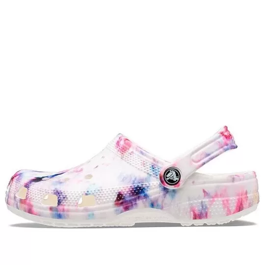 (WMNS) Crocs Classic Tamanco gráfico Tie Dye ‘Garnet & Multi’