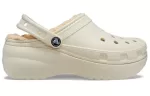 (WMNS) Crocs Classic Tamanco revestido de plataforma ‘Bone’