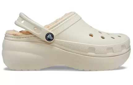 (WMNS) Crocs Classic Tamanco revestido de plataforma ‘Bone’