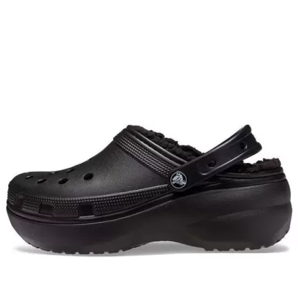 (WMNS) Crocs Classic Tamanco revestido de plataforma ‘Preto’