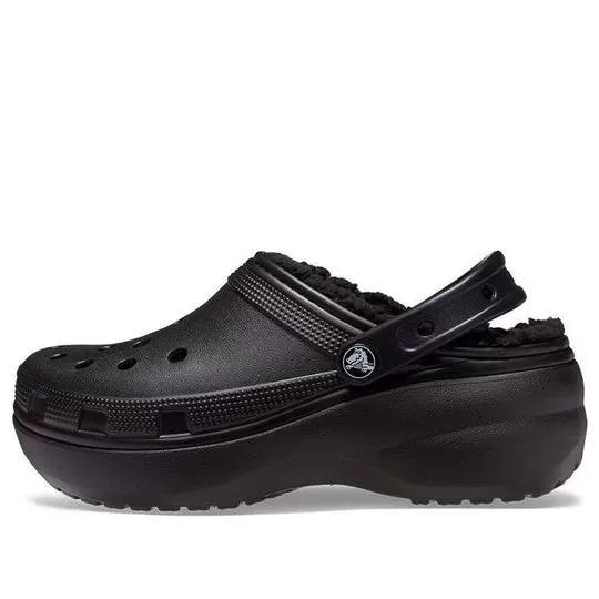 (WMNS) Crocs Classic Tamanco revestido de plataforma ‘Preto’