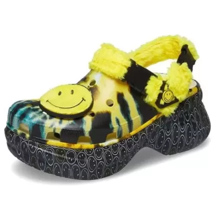 (WMNS) Crocs Classic tamanco Rosto Sorridente Elegante Flat Esportivo Sandálias Amarelas