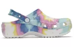 (WMNS) Crocs Classic tamanco nuvens Impressão Tie Dye Leve Aconchegante Sandálias Esportivas Rosa Azul