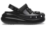 (WMNS) Crocs Crush Alto Brilho Clogs ‘Preto’
