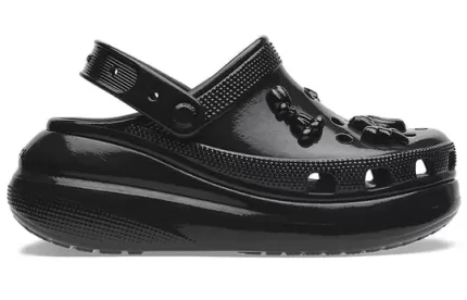 (WMNS) Crocs Crush Alto Brilho Clogs ‘Preto’