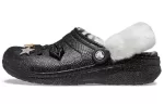 (WMNS) Crocs Disco Classic Lined Disco Glitter Clogs ‘Preto Branco’