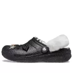(WMNS) Crocs Disco Classic Lined Disco Glitter Clogs ‘Preto Branco’