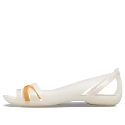 (WMNS) Crocs II Flat White Sandálias Laranja