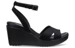 (WMNS) Crocs Leigh II Cross Strap Ankle Wedge Sandálias ‘Black’