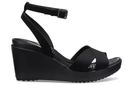 (WMNS) Crocs Leigh II Cross Strap Ankle Wedge Sandálias ‘Black’
