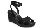 (WMNS) Crocs Leigh II Cross Strap Ankle Wedge Sandálias ‘Black’