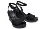 (WMNS) Crocs Leigh II Cross Strap Ankle Wedge Sandálias ‘Black’