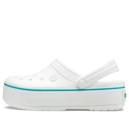(WMNS) Crocs Leve Cozy Outdoor Beach Branco Azul Sandálias ‘White Blue’