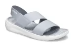 (WMNS) Crocs LiteRide Grey Light Blue Sandálias ‘Gray White’