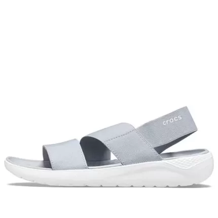 (WMNS) Crocs LiteRide Grey Light Blue Sandálias ‘Gray White’
