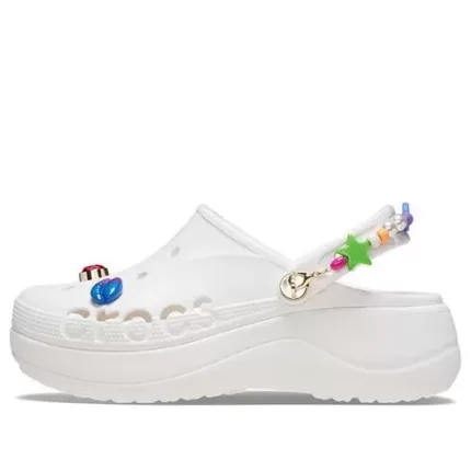 (WMNS) Crocs Plataforma Baya Midsummer Clogs ‘Rosa Branco’
