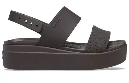 (WMNS) Crocs Sandália Brooklyn Croco Low Espresso ‘Marrom’