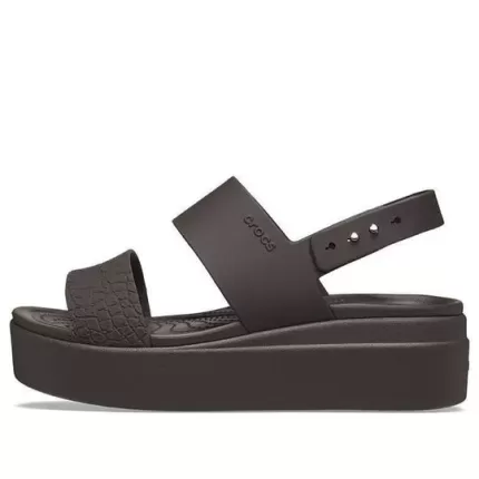 (WMNS) Crocs Sandália Brooklyn Croco Low Espresso ‘Marrom’