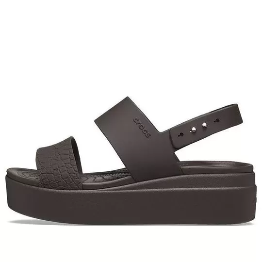 (WMNS) Crocs Sandália Brooklyn Croco Low Espresso ‘Marrom’