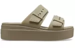 (WMNS) Crocs Sandália Brooklyn de cunha baixa ‘Bege’