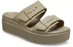 (WMNS) Crocs Sandália Brooklyn de cunha baixa ‘Bege’