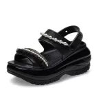 (WMNS) Crocs Sandália Mega Crush Pérola Babado ‘Preta’ 210179