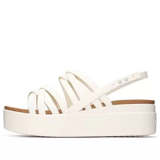 (WMNS) Crocs Sandálias Brooklyn Strappy Brancas