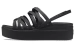 (WMNS) Crocs Sandálias Brooklyn Strappy Pretas