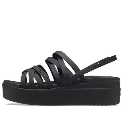 (WMNS) Crocs Sandálias Brooklyn Strappy Pretas