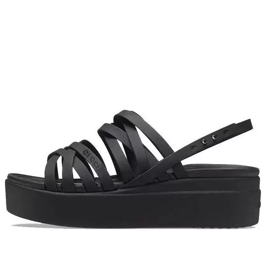 (WMNS) Crocs Sandálias Brooklyn Strappy Pretas