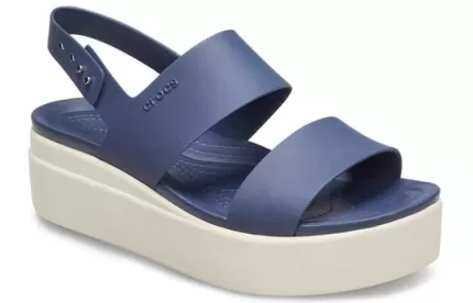 (WMNS) Crocs Sandálias Brooklyn Thick Sole Azul Cinza ‘Blue Grey’