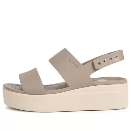 (WMNS) Crocs Sandálias Brooklyn Thick Sole Cinza