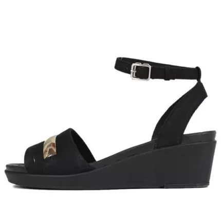 (WMNS) Crocs Sandálias Café Metálica ‘Gold Black’