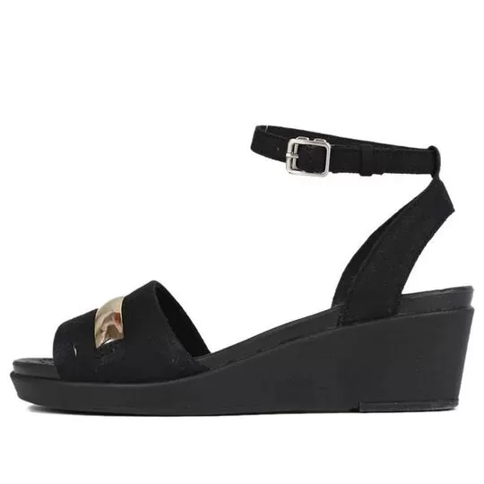 (WMNS) Crocs Sandálias Café Metálica ‘Gold Black’