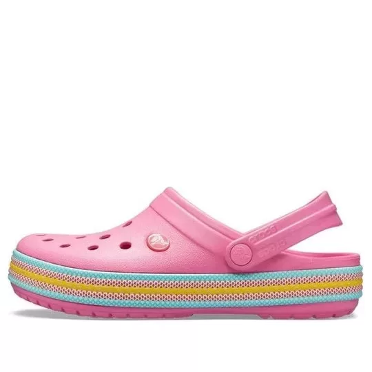 (WMNS) Crocs Sandálias Crocband Beach Rosa