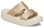 (WMNS) Crocs Sandálias Getaway Plataforma H-Strap ‘White Brown’