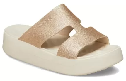 (WMNS) Crocs Sandálias Getaway Plataforma H-Strap ‘White Brown’
