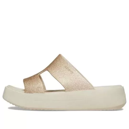 (WMNS) Crocs Sandálias Getaway Plataforma H-Strap ‘White Brown’