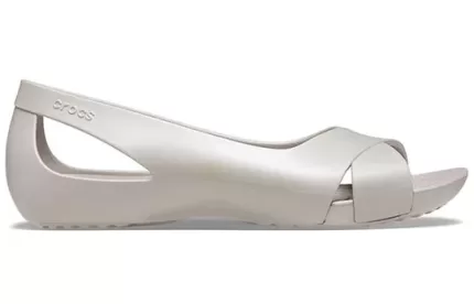 (WMNS) Crocs Sandálias Minimalistas Casual Flat Brancas