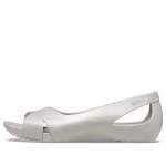 (WMNS) Crocs Sandálias Minimalistas Casual Flat Brancas