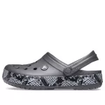 (WMNS) Crocs Sandálias Snake Pattern Grafite Preta