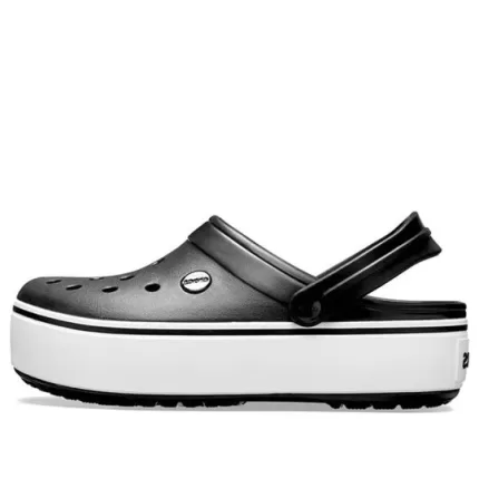 (WMNS) Crocs Sandálias de Praia Pretas Brancas