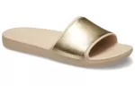 (WMNS) Crocs Sloane Shine Low Slide Minimalista Casual Flat Brown Gold Color Chinelos ‘Brown Gold’